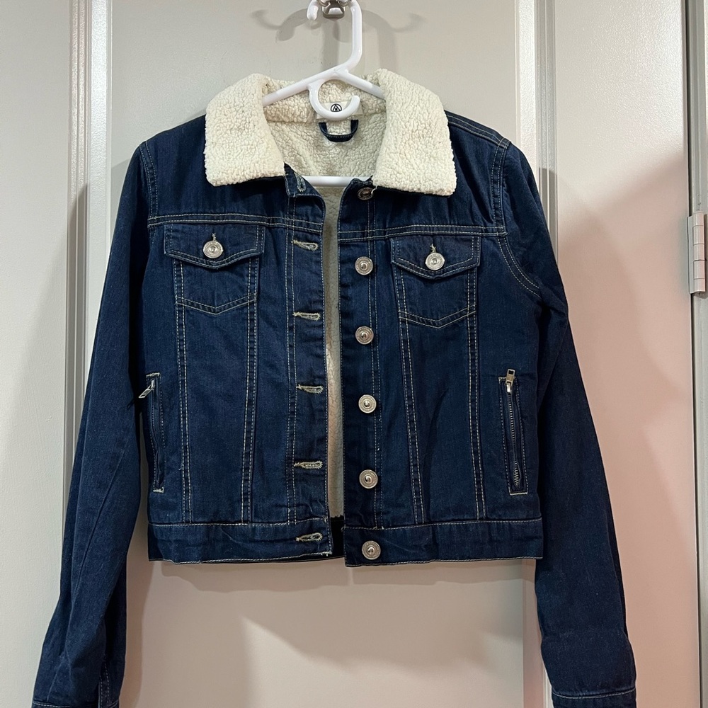 Denim Jacket with Sherpa Collar